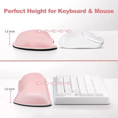 Gimars Pink Wrist Rest Support for Keyboard & Mouse | Ergonomic Memory Foam, Supportive & Durable thumbnail 5