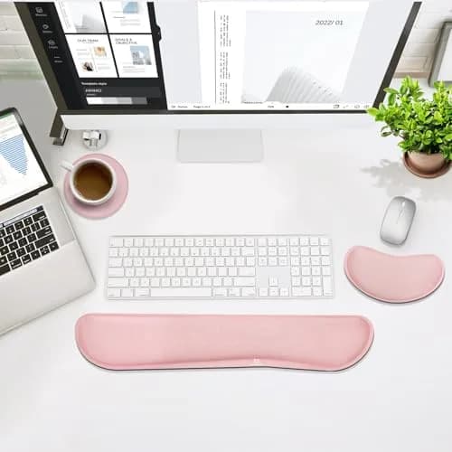 Gimars Pink Wrist Rest Support for Keyboard & Mouse | Ergonomic Memory Foam, Supportive & Durable thumbnail 9