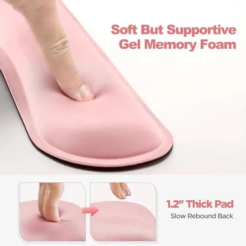 Gimars Pink Wrist Rest Support for Keyboard & Mouse | Ergonomic Memory Foam, Supportive & Durable thumbnail 2