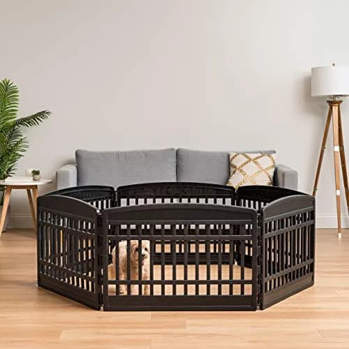 IRIS USA 6-Panel Dog Playpen, Pet Enclosure, Black | Versatile Indoor & Outdoor Pet Yard thumbnail 7