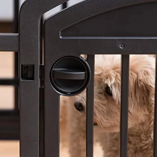 IRIS USA 6-Panel Dog Playpen, Pet Enclosure, Black | Versatile Indoor & Outdoor Pet Yard thumbnail 8