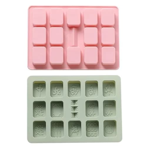 Verdental Mahjong Silicone Chocolate Mold Set of 2 | Food-Grade, Non-Stick, Easy Release Candy Molds thumbnail 1