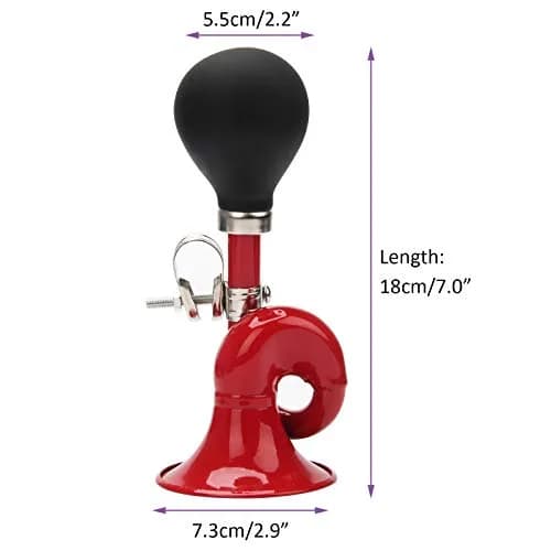 Coolrunner Bugle Horn, Retro Clown Horn, Kids Bike Horn - 18cm (7") Red | Classic Loud Squeaker for Bikes & Scooters thumbnail 6