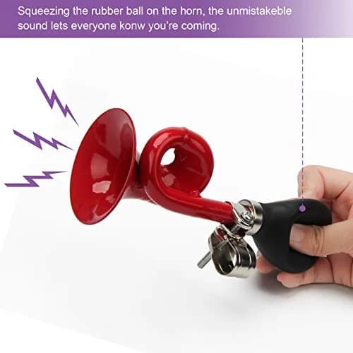 Coolrunner Bugle Horn, Retro Clown Horn, Kids Bike Horn - 18cm (7") Red | Classic Loud Squeaker for Bikes & Scooters thumbnail 1