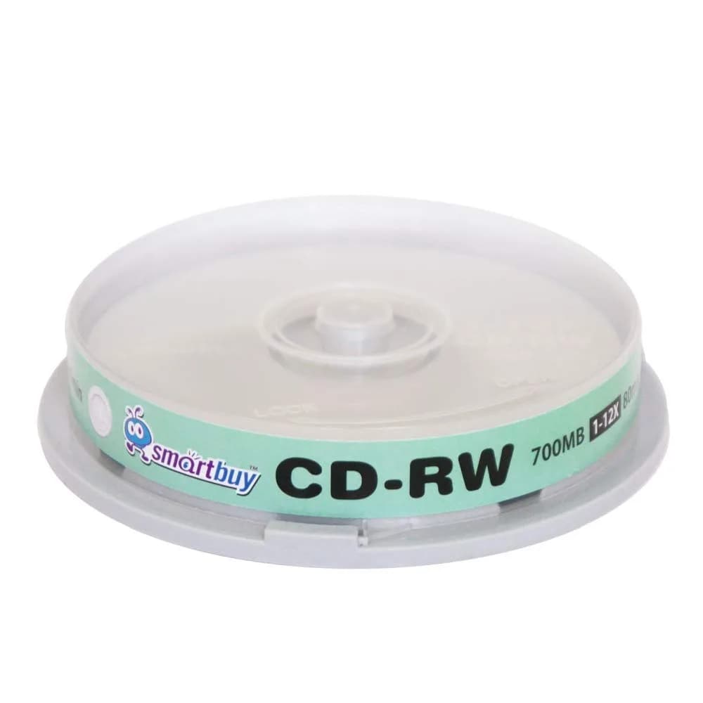 Smartbuy CD-RW 10 Pack 700MB 80Min | High-Speed Rewritable Discs for Data & Audio - main product image