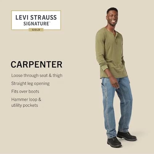 Levi Strauss Signature Gold Men's Carpenter Jeans Centurion 29W x 30L | Relaxed Fit with Utility Pockets thumbnail 3
