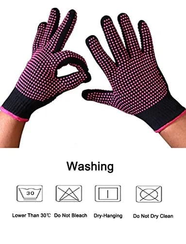 AFT90 Heat Resistant Styling Glove for Curling Iron & Flat Iron, Pink, 1 Piece | Protects Hands Up to 300°C thumbnail 3
