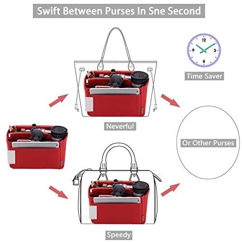 ZTUJO X-Large Felt Purse Organizer for Handbags & Totes | 6 Color Options, Removable Middle Section, Fits Speedy 40 & Neverfull GM thumbnail 6