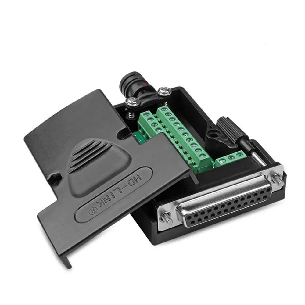 ANMBEST DB25 Solderless RS232 Serial to 25 Pin Terminal Female Adapter with Case and Hardware - main product image