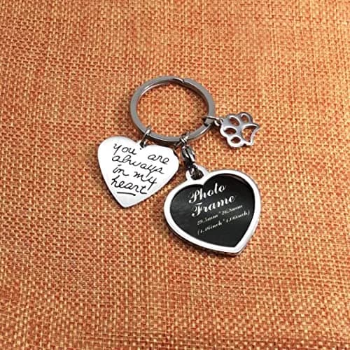bouti1583 Pet Dog Remembrance Memorial Photo Frame Keychain | Heart-Shaped Stainless Steel Keepsake thumbnail 4