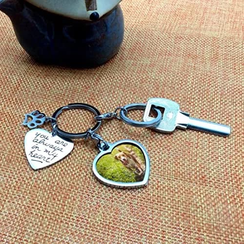 bouti1583 Pet Dog Remembrance Memorial Photo Frame Keychain | Heart-Shaped Stainless Steel Keepsake thumbnail 3