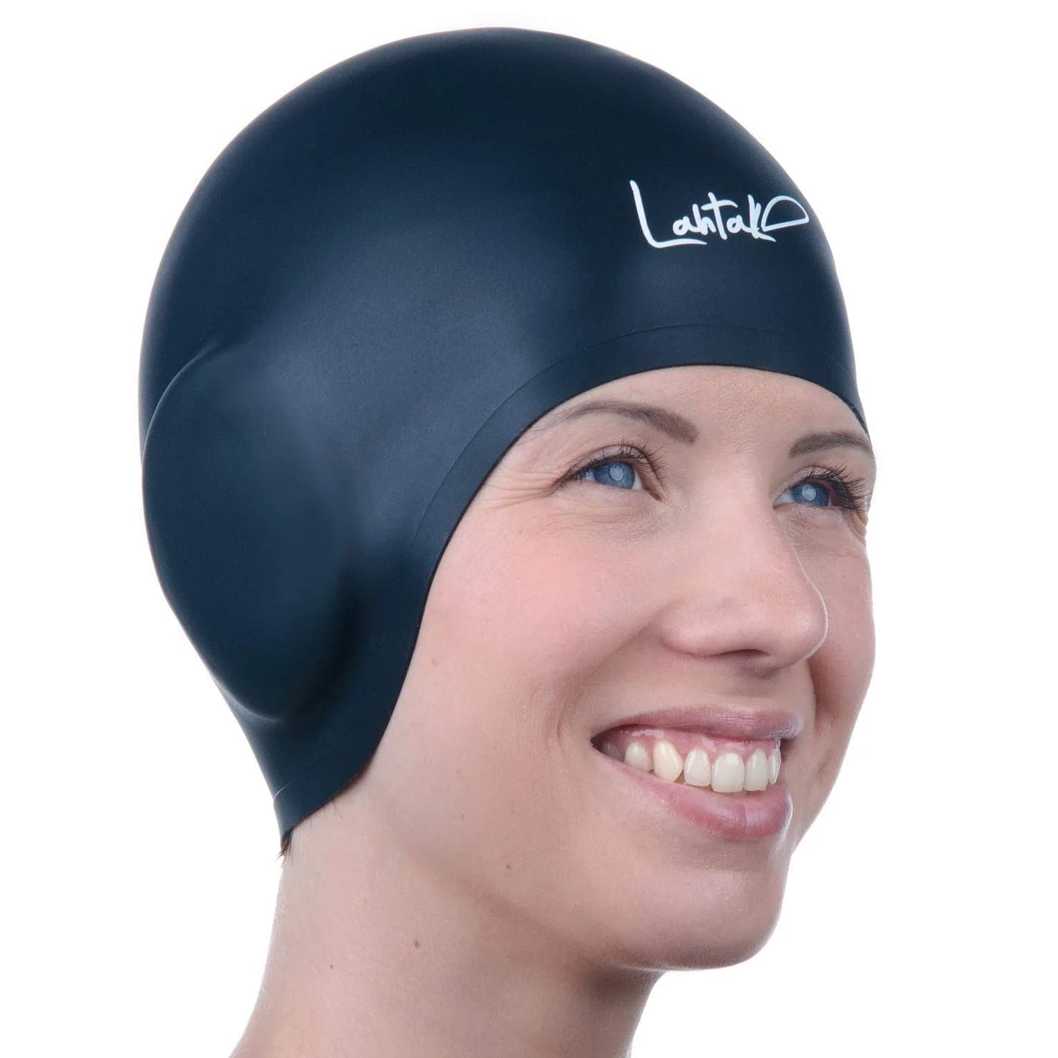Lahtak 3D Swim Cap with Ear Protection | Silicone Swim Cap for Adults & Teens - main product image