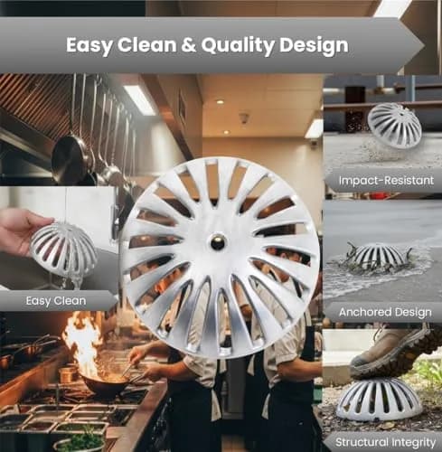 Leyso Heavy Duty Aluminum Dome Floor Drain Cover and Drain Strainer 5-1/4" | Durable Outdoor Drain Cover for Restaurant & Home thumbnail 6