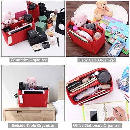 ZTUJO Purse Organizer Felt Bag Insert for Speedy, Neverfull, Graceful | 5 Sizes, Red thumbnail 7