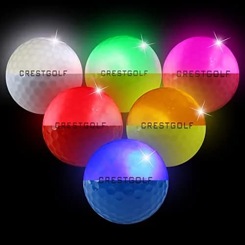 Crestgolf Glowing LED Golf Ball 6 Pack | Bright Night Glow for Golf Practice & Night Golf thumbnail 2