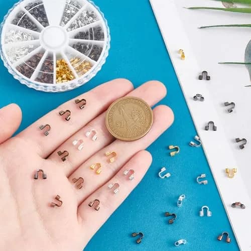 PH PandaHall Jewelry Wire Guardians 240 pcs 6 Colors Brass Wire Protectors | Horseshoe Shape for Jewelry DIY thumbnail 3