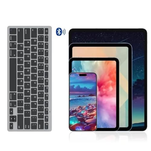 OMOTON Wireless Keyboard for iPad, iPad Pro, Air, Mini | Compact Ultra Slim Size & Bluetooth thumbnail 4