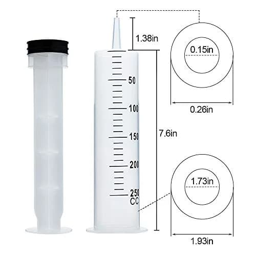 A AKRAF 250ml Extra Large Syringe with Tube and Needle | Industrial Use Only thumbnail 6