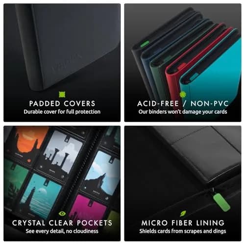 Vault X 12 Pocket Zip Trading Card Binder 480 Cards Exo-Tec Black | Holds 480 Cards thumbnail 6