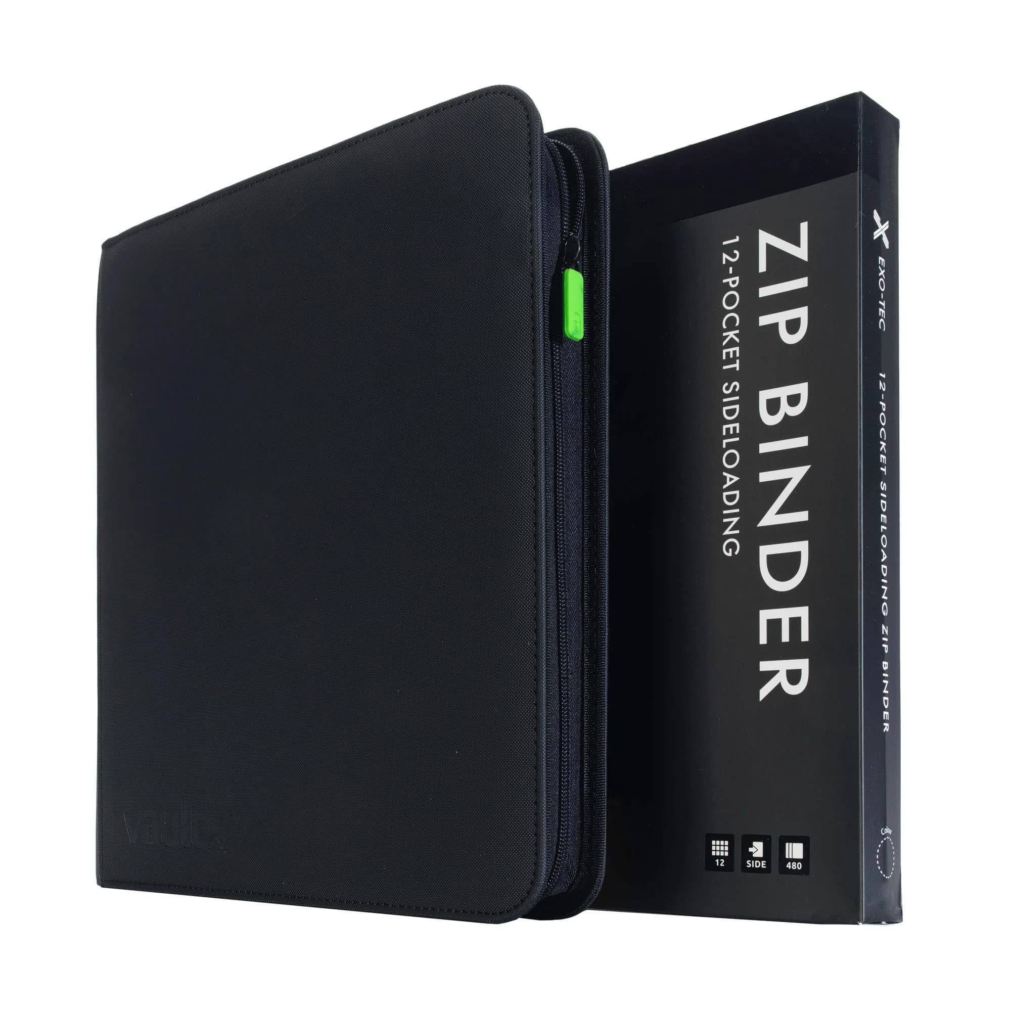 Vault X 12 Pocket Zip Trading Card Binder 480 Cards Exo-Tec Black | Holds 480 Cards - main product image