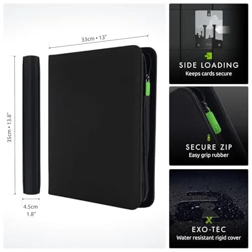 Vault X 12 Pocket Zip Trading Card Binder 480 Cards Exo-Tec Black | Holds 480 Cards thumbnail 2