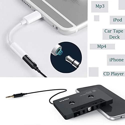 arsvita Car Audio aux Cassette Adapter and Type C to 3.5mm Aux Jack, Compatible for Google, Samsung, Xiaomi, Huawei Devices - White | Vintage Car Music Accessory thumbnail 6