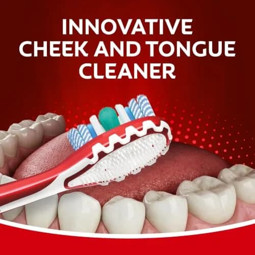 Colgate 360 Advanced Whitening Toothbrush Medium Bristles 2-Pack | Whitens Teeth & Cleans Whole Mouth thumbnail 5