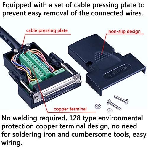 ANMBEST DB25 Solderless RS232 Serial Adapter Male | Durable, Easy Wiring, High Compatibility thumbnail 4