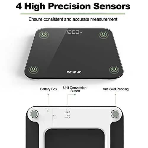 RENPHO Digital Bathroom Scale for Body Weight, 400lbs (180kg) with LED Display, Core 1S | Accurate to 0.1lb (0.05kg) thumbnail 4
