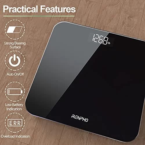 RENPHO Digital Bathroom Scale for Body Weight, 400lbs (180kg) with LED Display, Core 1S | Accurate to 0.1lb (0.05kg) thumbnail 2