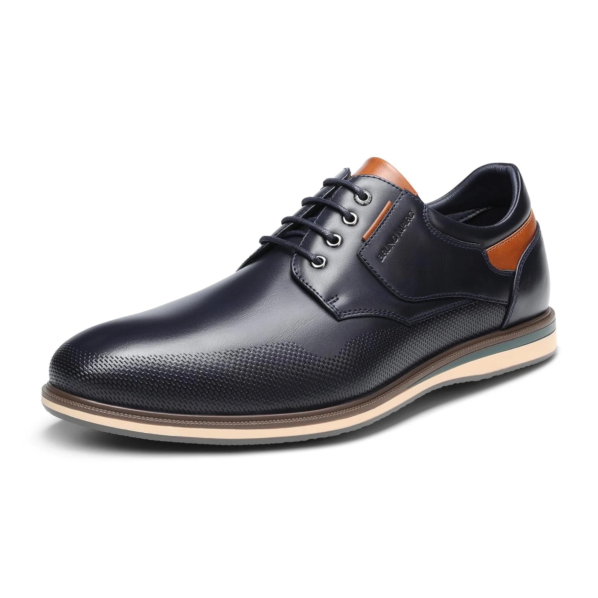 Bruno Marc Men's Casual Dress Business Formal Oxfords,8/Navy,12 | Classic Comfort & Style - main product image