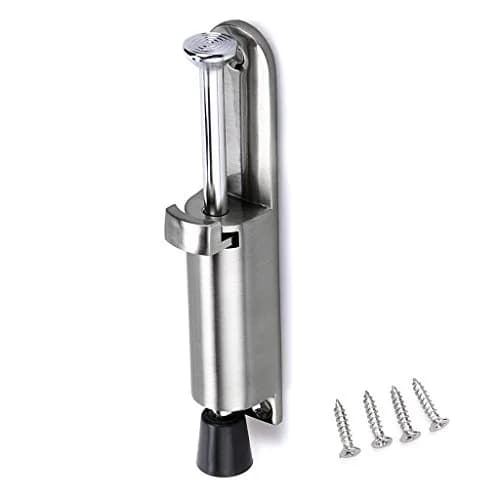 Sumnacon Kickdown Door Stop Silver | Stainless Steel Easy Step Door Stopper with Rubber Foot thumbnail 1