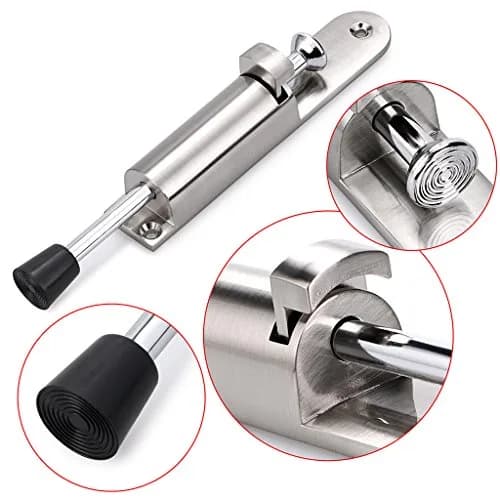 Sumnacon Kickdown Door Stop Silver | Stainless Steel Easy Step Door Stopper with Rubber Foot thumbnail 5