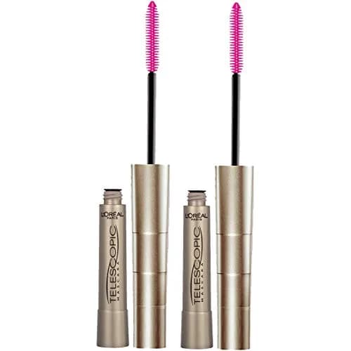 L'Oreal Paris Original Telescopic Mascara, Washable Blackest Black, 0.27 Fl Oz (0.54 Fl Oz Total) | Separates Lashes for Intense Length thumbnail 1
