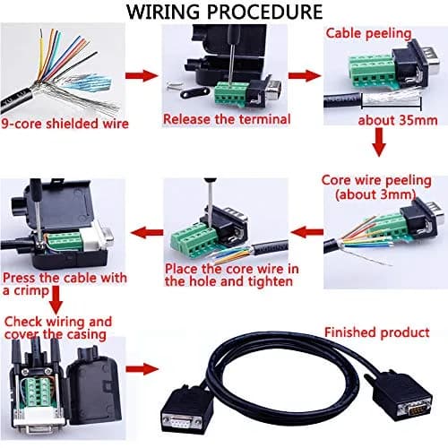 ANMBEST DB9 Solderless RS232 Serial to 9-Pin Male Adapter 2-Pack | Easy Wiring for Industrial Instrumentation thumbnail 7