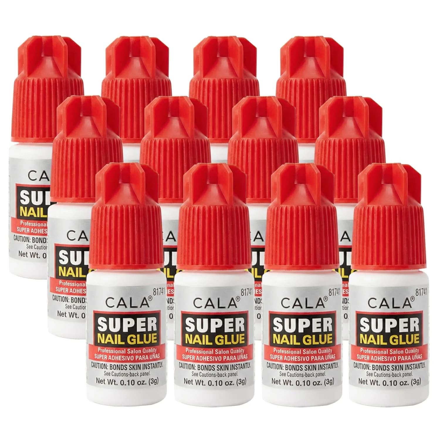 CALA Super Nail Glue 12-Pack | Professional Quick Dry Adhesive for False Nails, Tips & Art Accessories