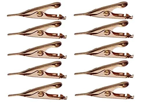 Corpco Micro Toothless Alligator Test Clips, Copper Plated with Smooth Microscopic Tip, 5amp (10 Pack) | 1.1 inch (2.8 cm) Length - main product image