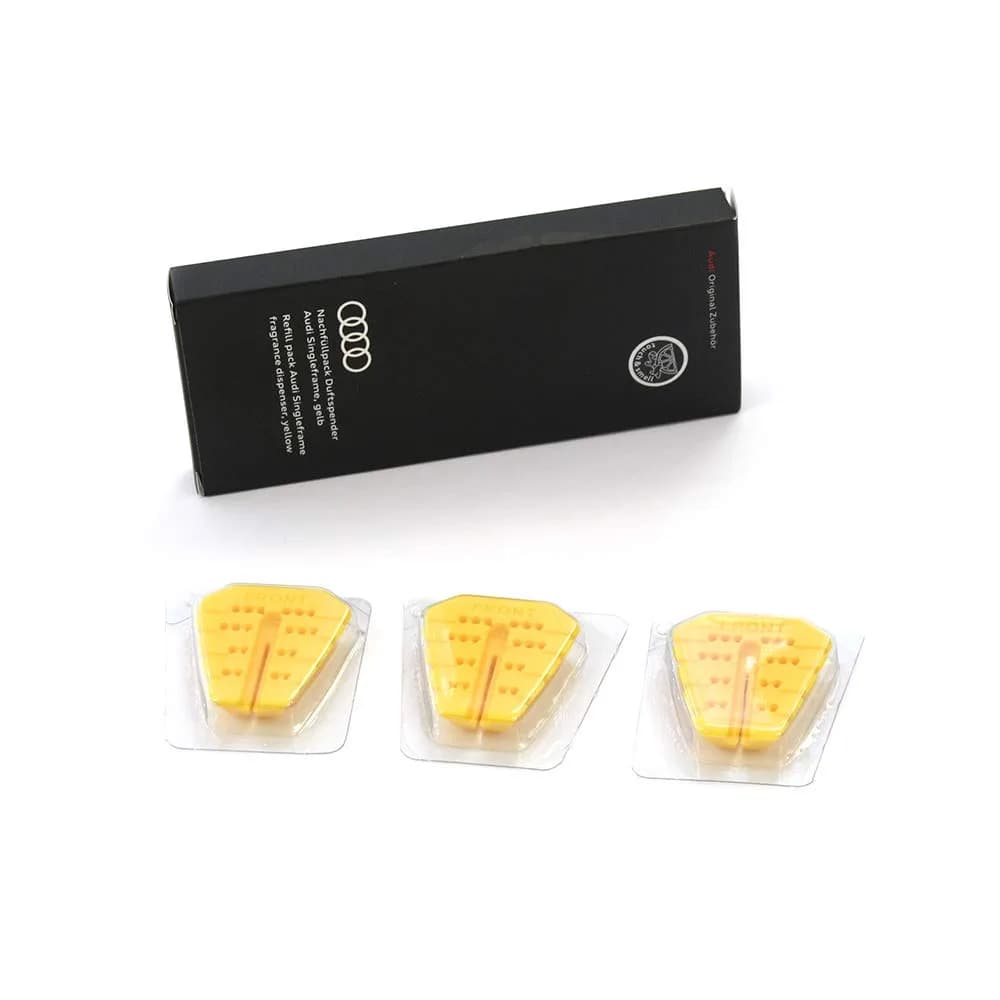 Audi 81A087009B Refill Pack Single Frame Fragrance Diffuser Yellow Invigorating | Refreshing Lemon & Ginger Scent, 0.23 Fl Oz (Pack of 3) - main product image