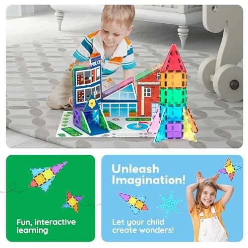 PicassoTiles Magnetic Building Block Rocket Booster Set 32 Pieces | STEM Educational Toy for Kids thumbnail 5