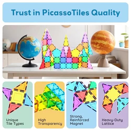 PicassoTiles Magnetic Building Block Rocket Booster Set 32 Pieces | STEM Educational Toy for Kids thumbnail 8