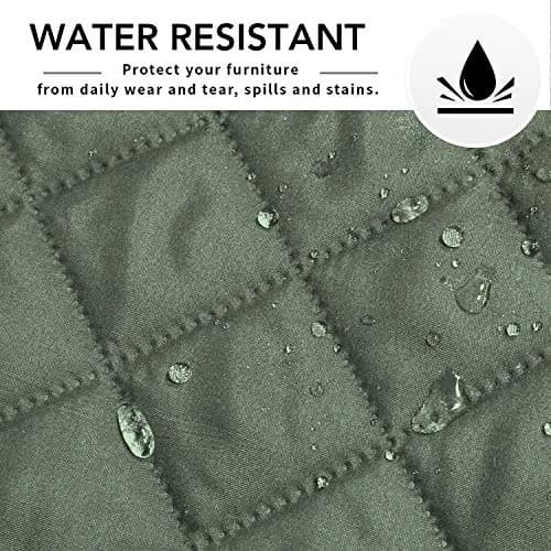 Easy-Going Reversible L-Shape Sectional Couch Cover, Small, Greyish Green | Water-Resistant & Pet-Proof thumbnail 5