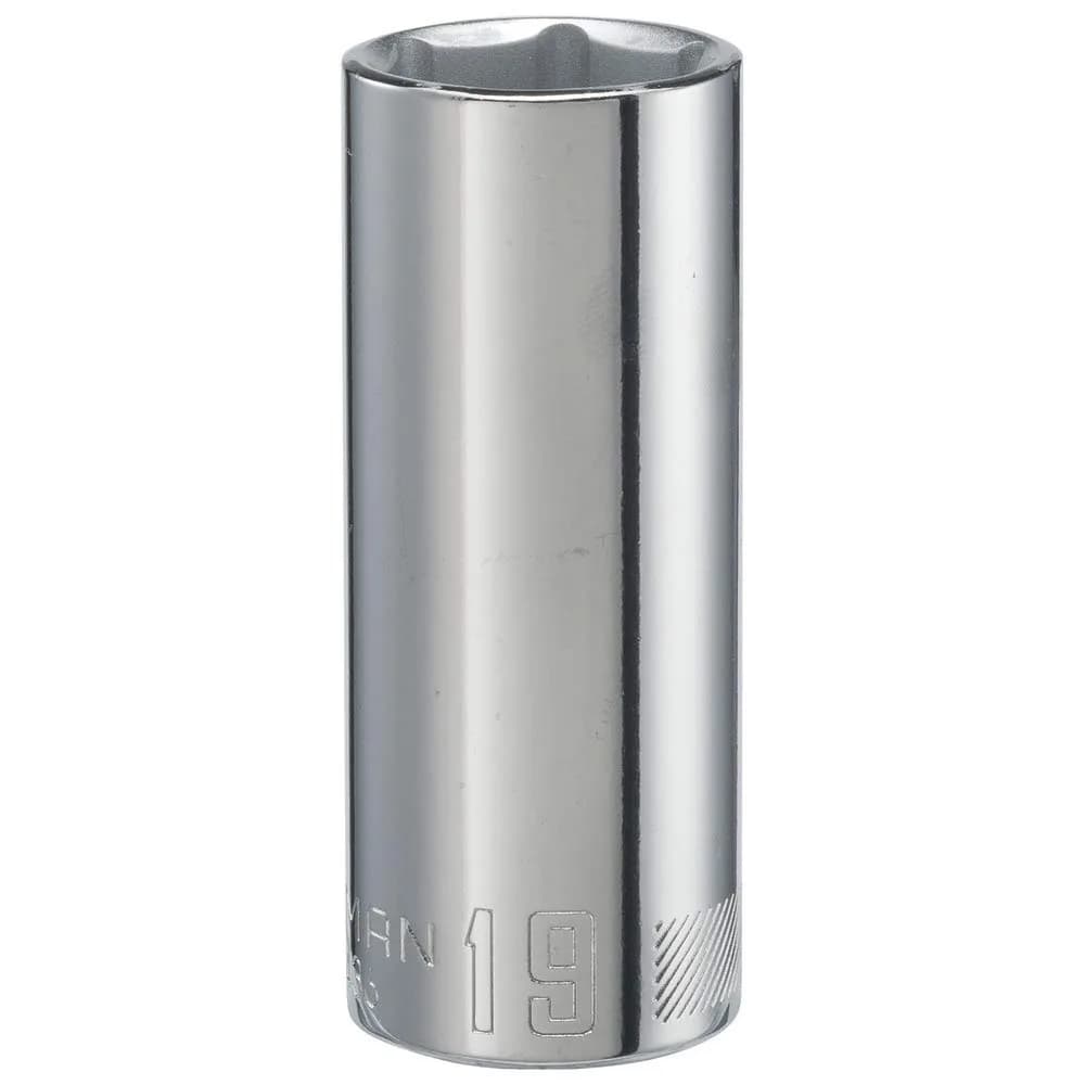 CRAFTSMAN Deep Socket, 19MM, 3/8-Inch Drive, 6-Point | Chrome Vanadium Steel, Corrosion Resistant - main product image