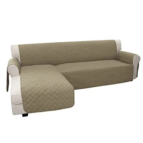 Easy-Going Reversible L-Shape Sectional Couch Cover, Large, Beige/Beige | Water-Resistant, Pet & Kids Friendly thumbnail 1