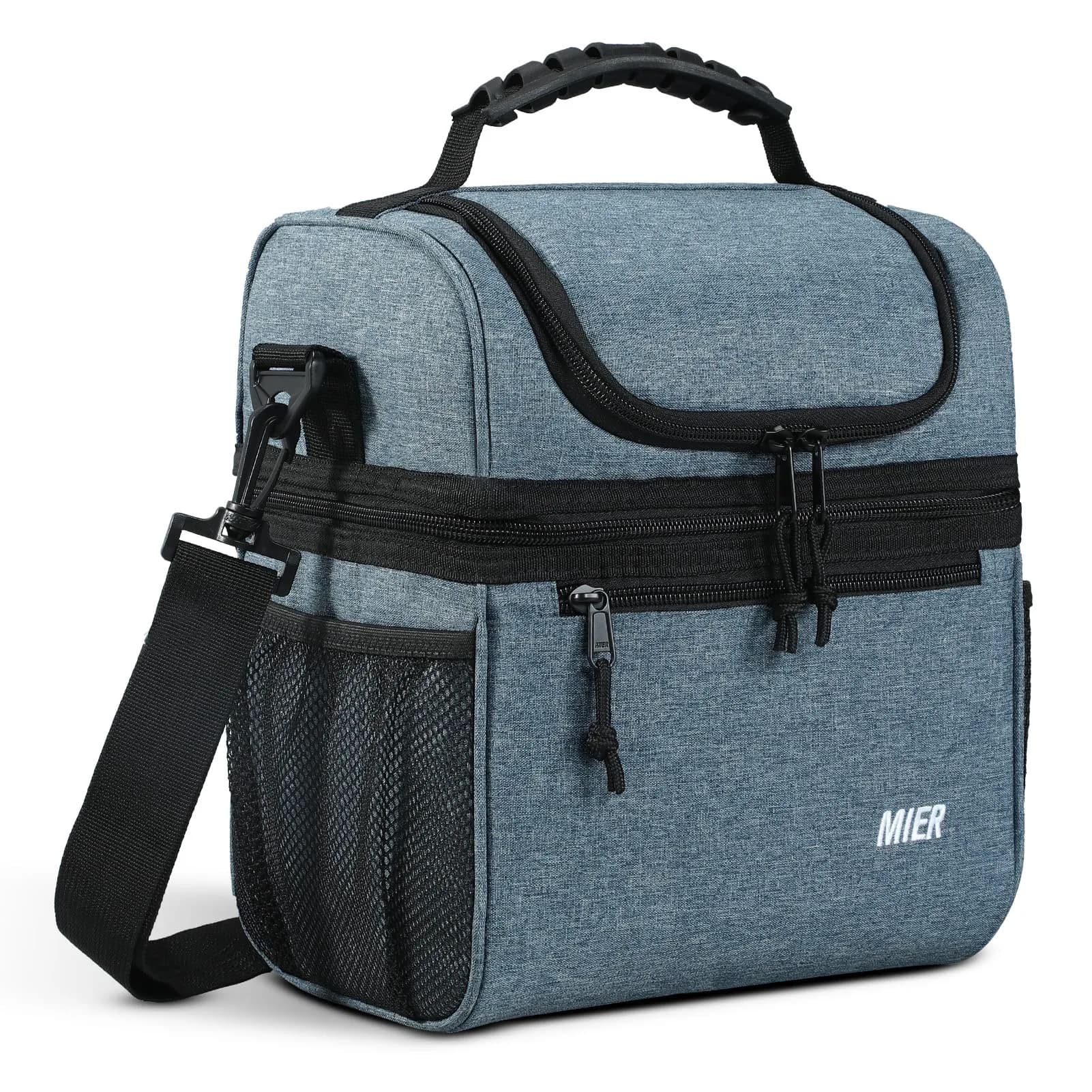 MIER Insulated Lunch Box Bag Dual Compartment 10L (0.35 cu ft) | Keeps Food Hot & Cold for Hours