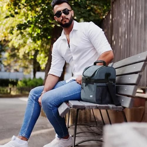 MIER Insulated Lunch Box Bag Dual Compartment 10L (0.35 cu ft) | Keeps Food Hot & Cold for Hours thumbnail 7