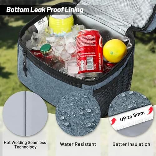 MIER Insulated Lunch Box Bag Dual Compartment 10L (0.35 cu ft) | Keeps Food Hot & Cold for Hours thumbnail 3