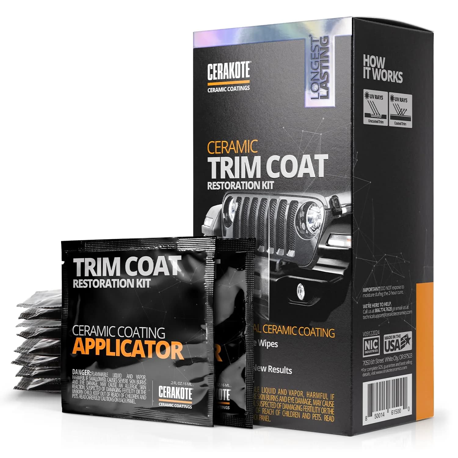 CERAKOTE Ceramic Trim Coat Kit - 10 Wipes | Restores Plastic Trim & Protects from UV Rays - main product image