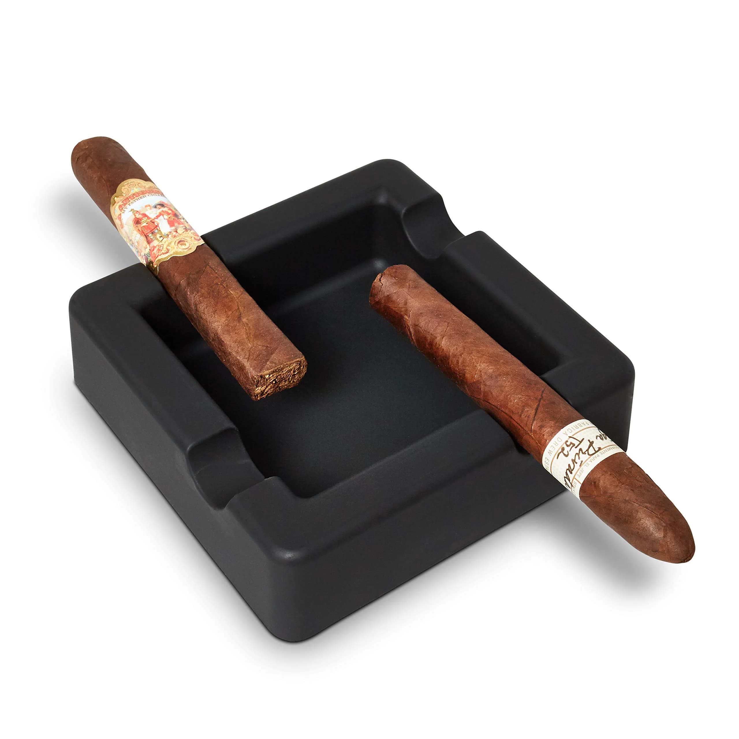 FairleeCove Cigar Ashtray for Large Gauge Cigars | Unbreakable Silicone, Wide Shelf, Indoor Outdoor Use - main product image