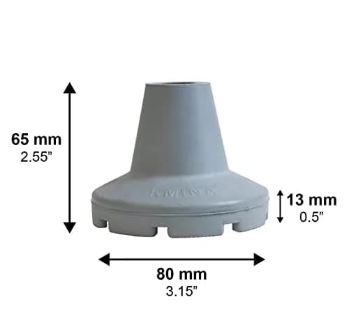 KMINA All Terrain Crutch Tips 7/8 Inch (2.22 cm) - Pack of 2 | Non-Slip Rubber with Steel Ring thumbnail 4