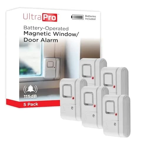 UltraPro Personal Security Window and Door Alarm 5 Pack | 120dB Wireless Chime & Siren thumbnail 1